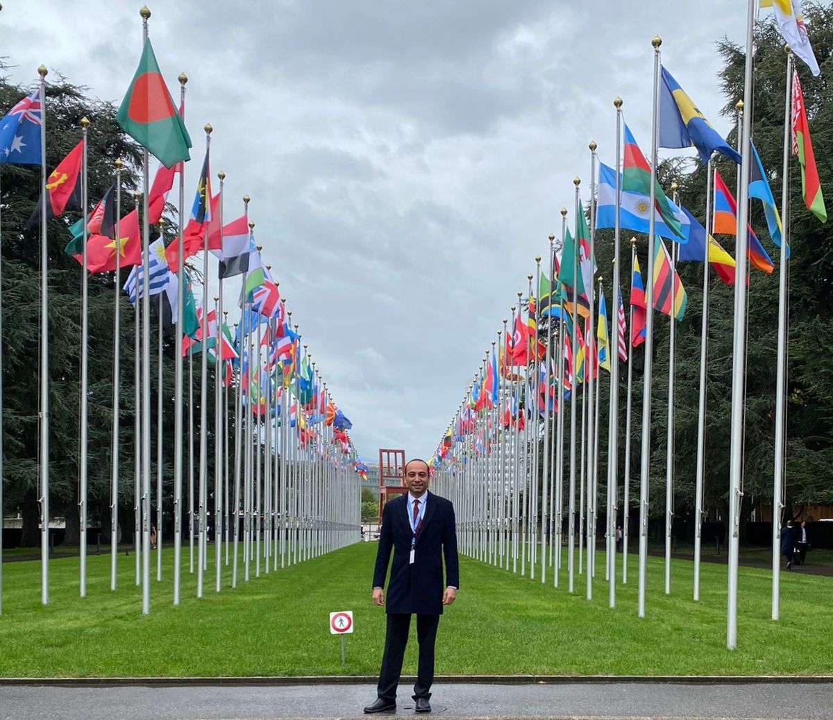 At the flag alley of the Palais des Nations, Geneva